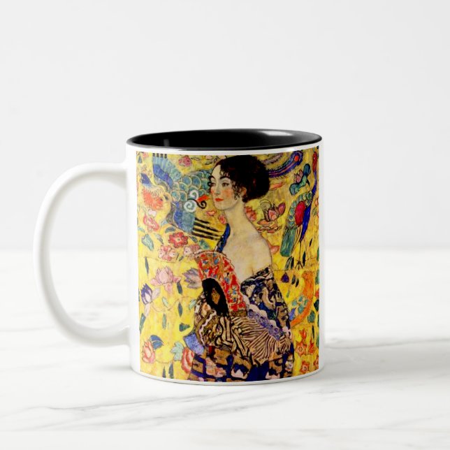 Taza Bicolor Gustav Klimt Lady con ventilador (Izquierda)