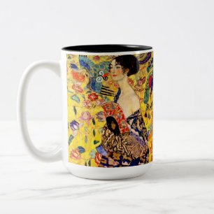 Taza Bicolor Gustav Klimt Lady con ventilador