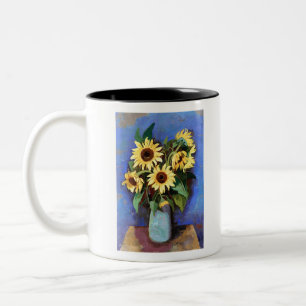 Taza Bicolor Gustave Loiseau Sunflower Fotos estéticas Sunfl