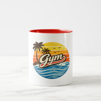 Taza Bicolor Gym Retro Sunset Design