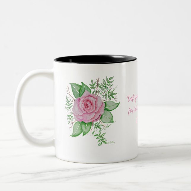 Taza Bicolor Hablar Jesus PInk Rose (Izquierda)