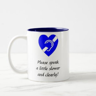 Taza Bicolor ¡Hable por favor un poco más lento y claramente!