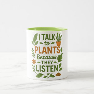 Taza Bicolor Hablo con las Plantas Porque Ellas Escuchan - Aman