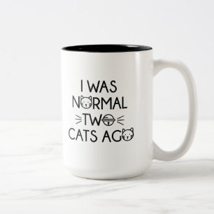Taza Bicolor Hace Dos Gatos Era Normal