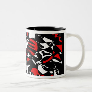 Taza Bicolor "Hace frente" a arte abstracto