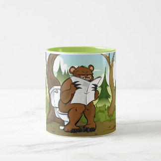 Taza Bicolor Hace una mierda del oso en las maderas