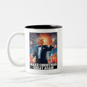 Taza Bicolor Hacer a los Navidades geniales de nuevo Navidad Gr