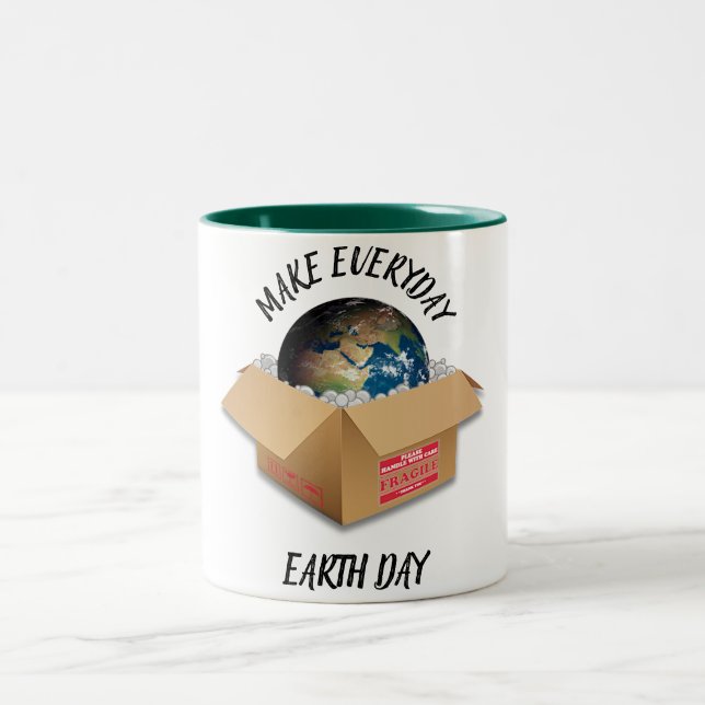 TAZA BICOLOR HACER CADA DÍA TIERRA (Centro)