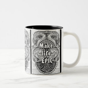 Taza Bicolor Hacer la vida épica - Cita positiva