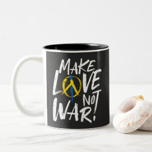 Taza Bicolor Hacer que el amor no apoye la guerra a Ucrania