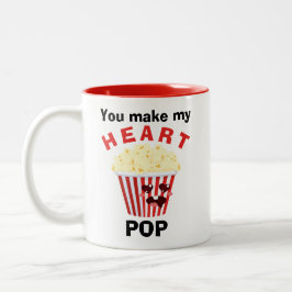 Taza Bicolor Haces que mi corazón pop Valentines Gift