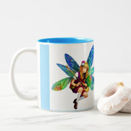 Taza Bicolor Hada caprichosa con las alas azules