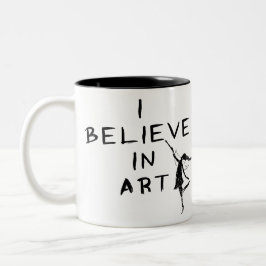 Taza Bicolor Hada del arte: Creo en arte