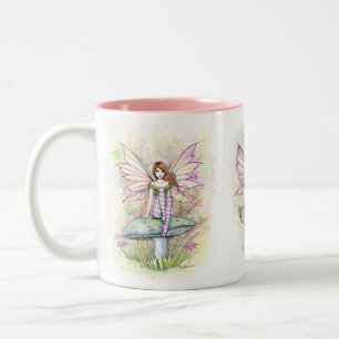 Taza Bicolor Hadas de Primavera Arte de Molly Harrison