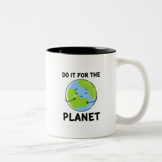 Taza Bicolor Hágalo por el café con dos tonos planetarios