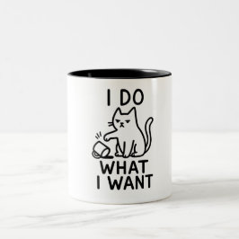 Taza Bicolor Hago Lo Que Quiero Gato - Divertido Rebelde