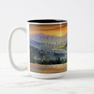 Taza Bicolor Haikú de Café de la Mañana 