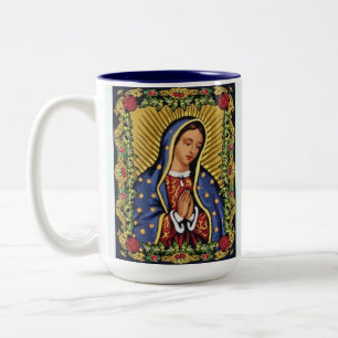 Taza Bicolor Hail Mary Full of Grace Añadir el regalo de nombre