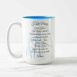 Taza Bicolor Hail Mary Prayer Mug