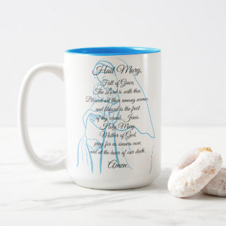 Taza Bicolor Hail Mary Prayer Mug