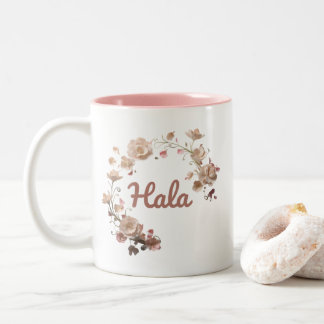 Taza Bicolor Hala Floral Mug