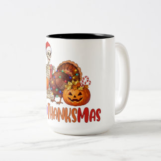 Taza Bicolor Hallothanksmas T-Shirt Baby Bodysuit