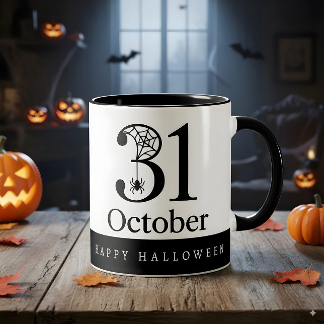 Taza Bicolor Halloween 31 Octubre Spider Web (Subido por el creador)