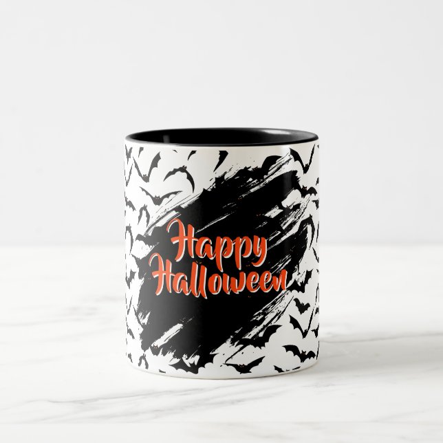 Taza Bicolor Halloween Bats Coffee Mug (Centro)