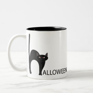 Taza Bicolor Halloween Black Cat Name