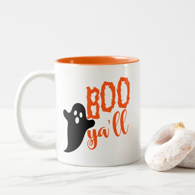 Taza Bicolor Halloween Boo Coffee Mug (Con donut)