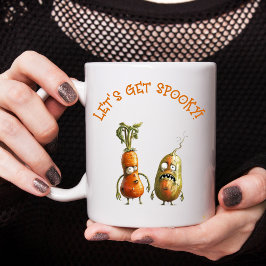 Taza Bicolor Halloween con verduras divertidas