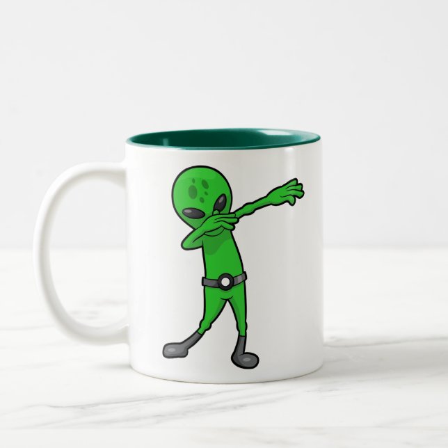 Taza Bicolor halloween dabbing alien (Izquierda)