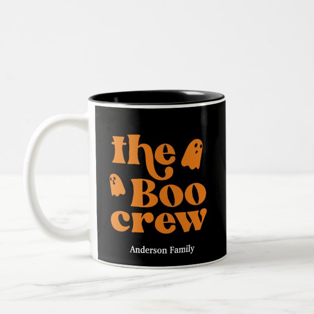 Taza Bicolor Halloween de Boo Crew personalizado (Izquierda)