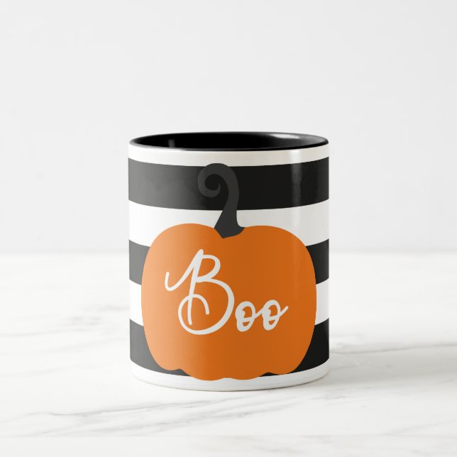Taza Bicolor Halloween de calabaza "boo" (Centro)