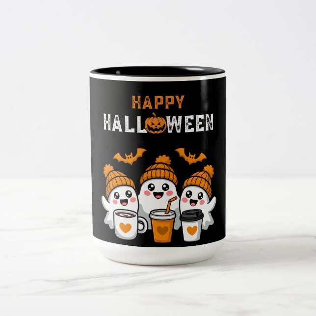 Taza Bicolor Halloween de calabaza fantasma (Centro)