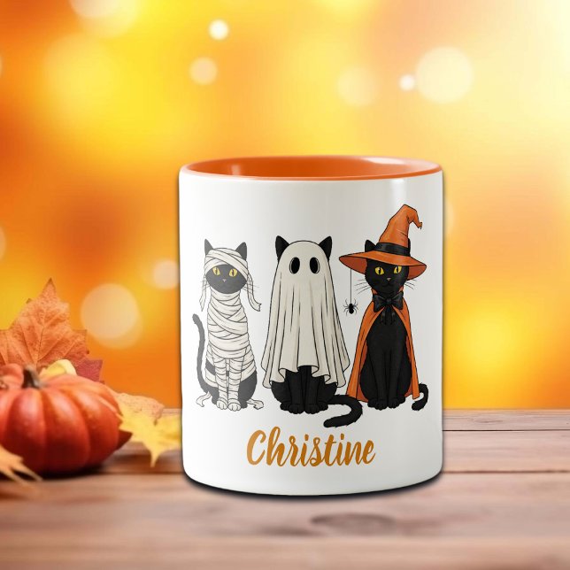 Taza Bicolor Halloween de los gatos negros (Subido por el creador)