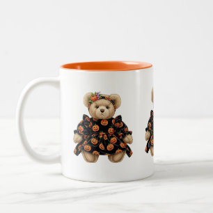Taza Bicolor Halloween de oso de peluche por Natasha Us