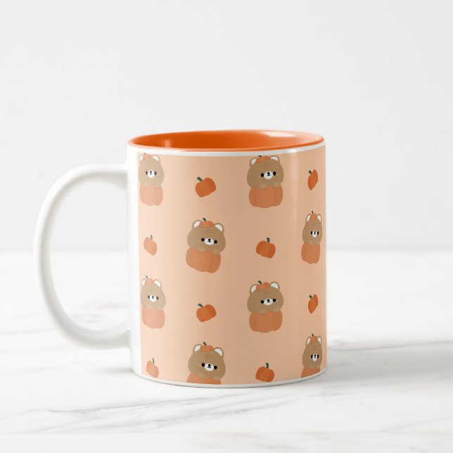 Taza Bicolor Halloween del oso marrón (Izquierda)