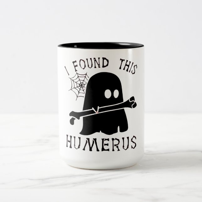 Taza Bicolor Halloween Encontré Este Fantasma Humerus (Centro)