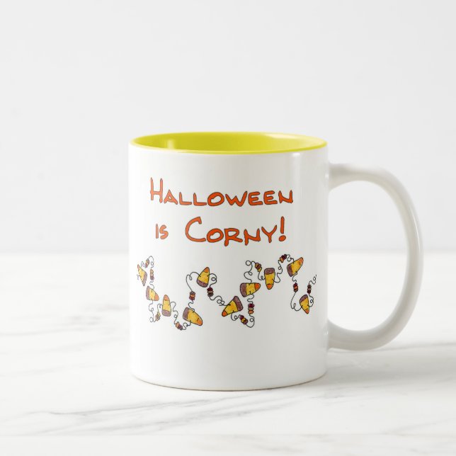Taza Bicolor Halloween es Corny (Derecha)