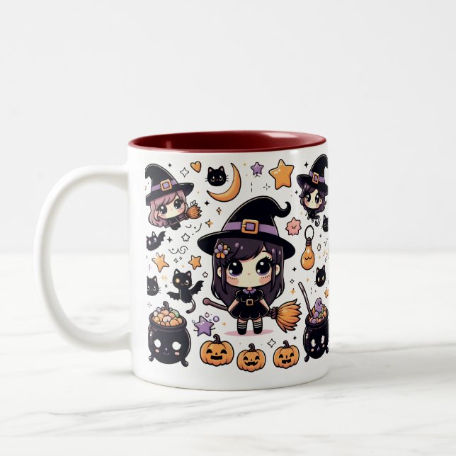 Taza Bicolor Halloween estilo anime (Izquierda)