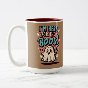 Taza Bicolor Halloween: Fantasma lindo, "¡Estoy aquí por los ab