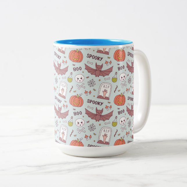 Taza Bicolor Halloween fantasmal (Anverso derecho)