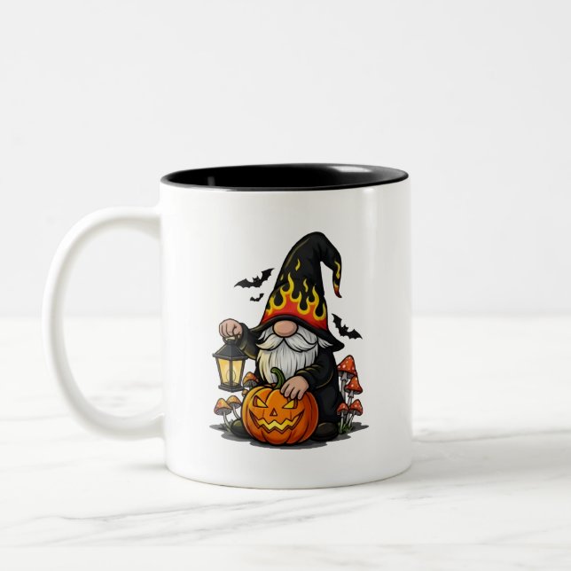 Taza Bicolor Halloween Gnome Coffee Mug (Izquierda)