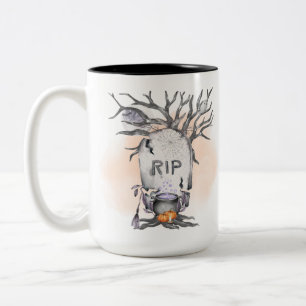 Taza Bicolor Halloween gótico espeluznante