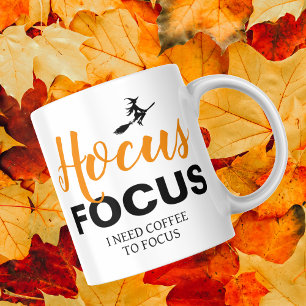 Taza Bicolor Halloween Hocus Focus, Necesito Café Para Enfocarm