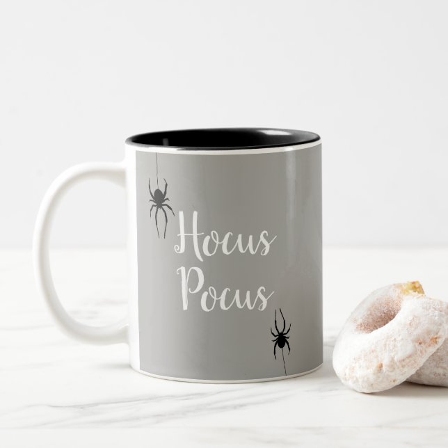 Taza Bicolor Halloween Hocus Pocus Spider Pattern Mug (Con donut)