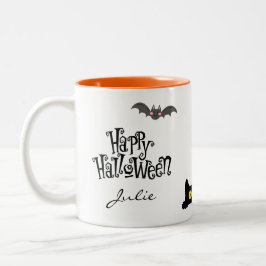 Taza Bicolor Halloween lindo y espeluznante café de dos tonos