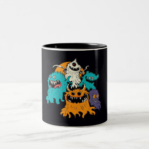 Taza Bicolor Halloween/Monstruo/Octubre/Otoño