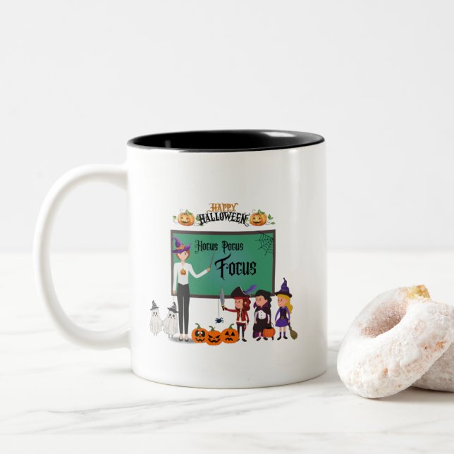 Taza Bicolor Halloween Mug (Con donut)